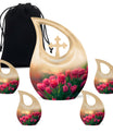 Pink Tulip Funeral Urn – Beige Cremation Urns For Human Ashes Adult