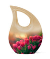 10-inch Tulip themed Cross Drop Urn.