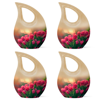 10-inch Tulip themed Cross Drop Urn.