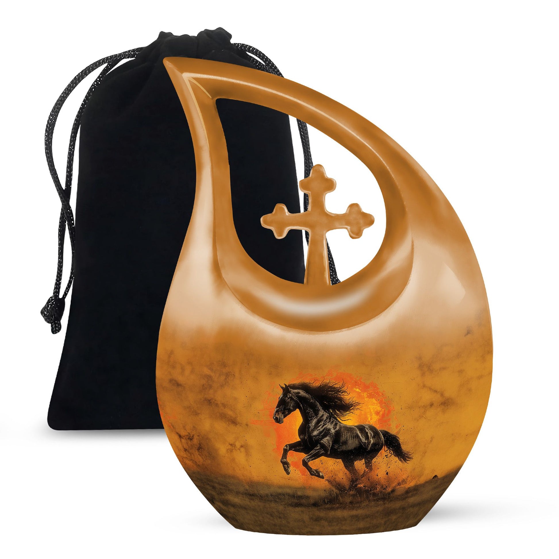 Horse Theme Large Urn 10 Inch