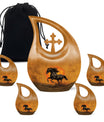 Horse Theme Large Urn With 4 Keepsake Urn