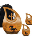 Horse Theme Large Urn With 2 Keepsake Urn