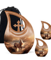 Horse Theme Large Urn With 2 Keepsake Urn