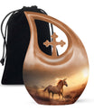 Horse Theme Large Urn 10 Inch