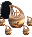 Horse Theme Large Urn With 4 Keepsake Urn