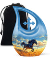 Horse Theme Large Urn 10 Inch