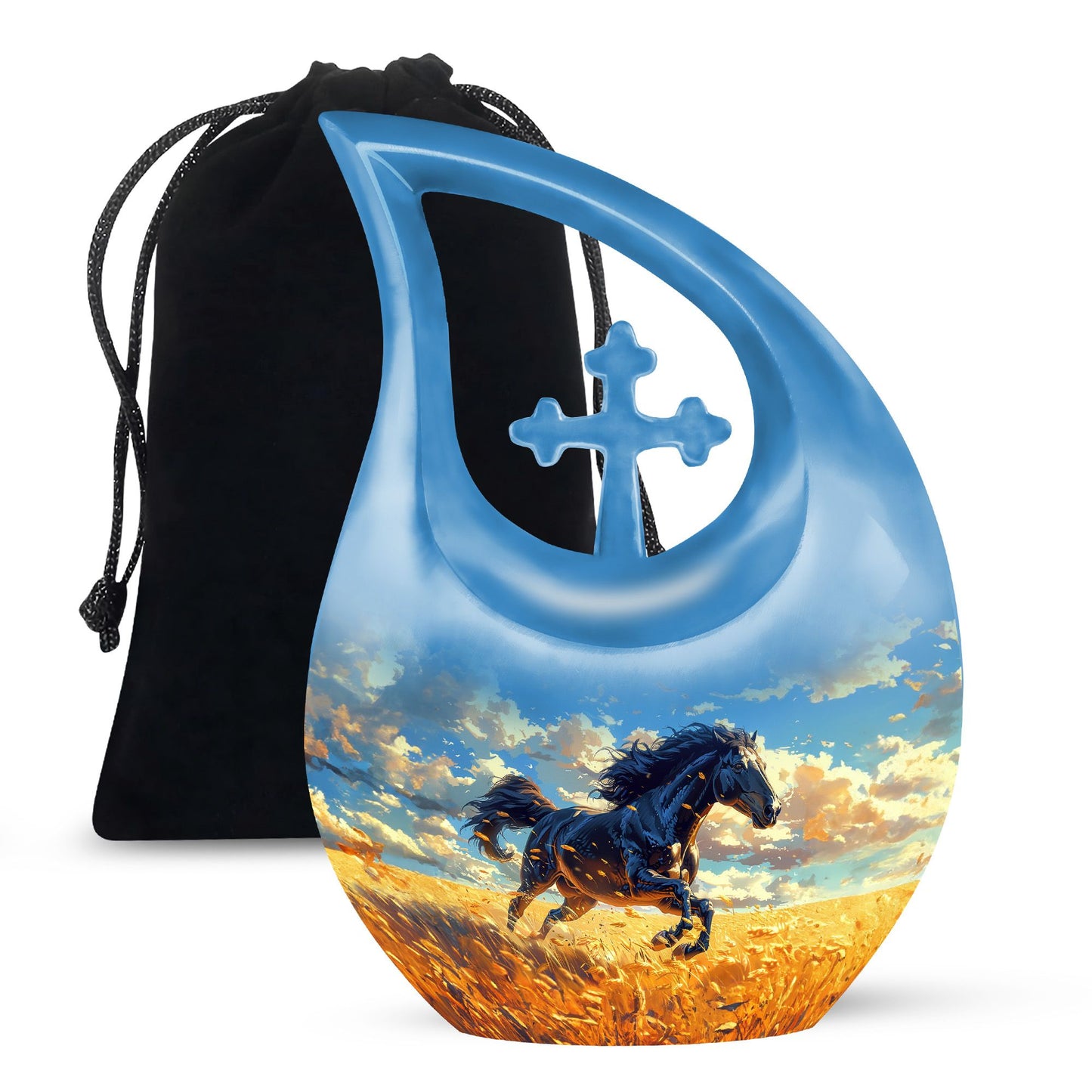 Horse Theme Large Urn 10 Inch