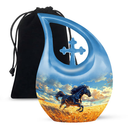 Horse Theme Large Urn 10 Inch