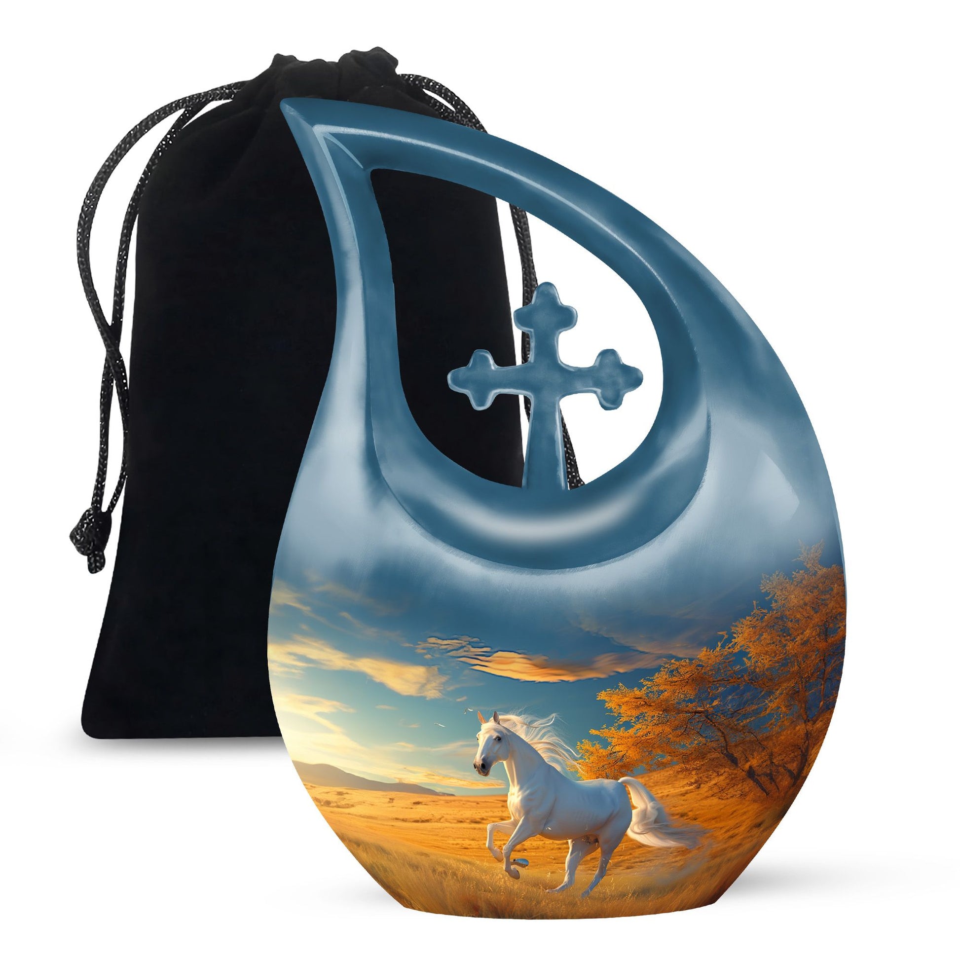 Horse Theme Large Urn 10 Inch