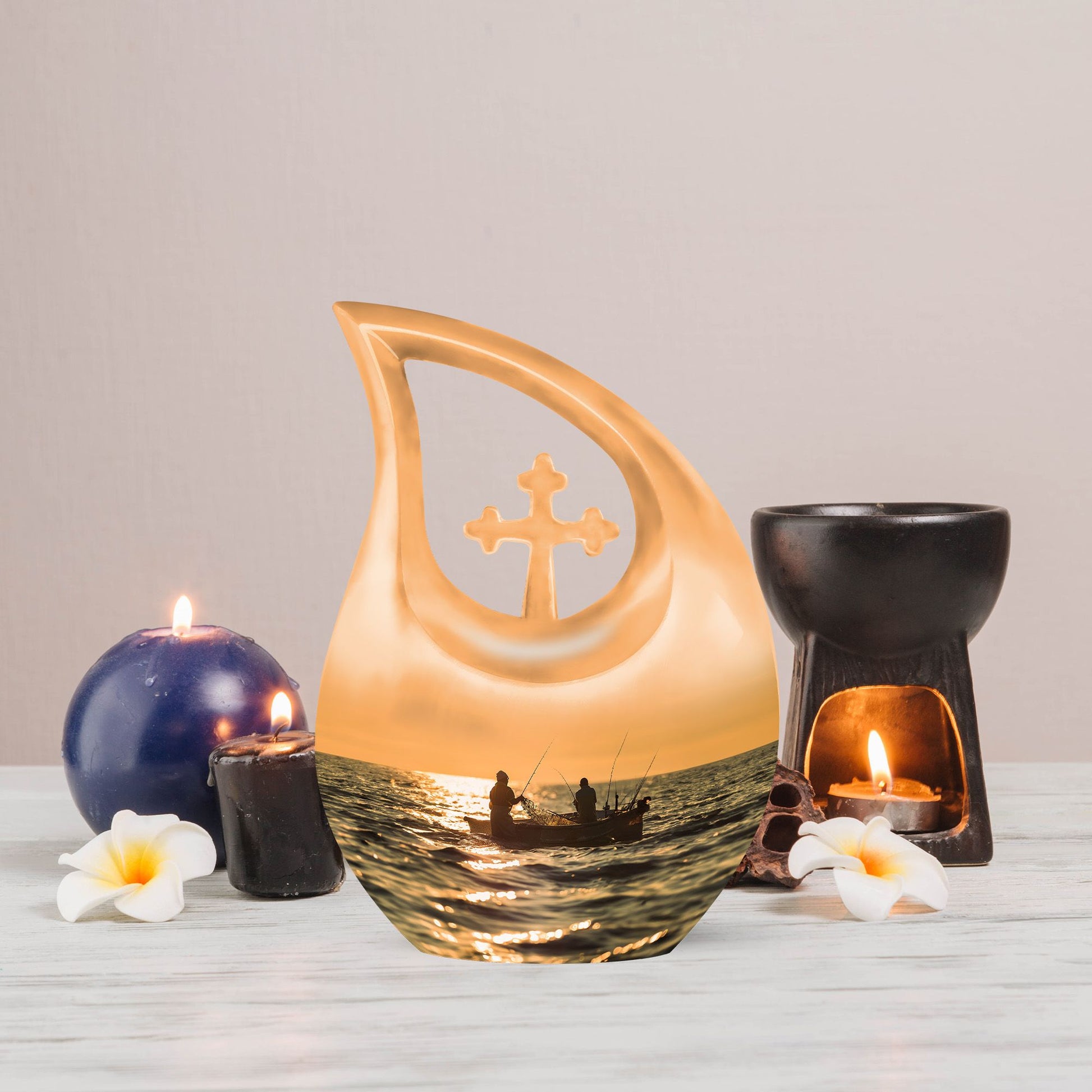 10 inch affordable fishing cremation urn