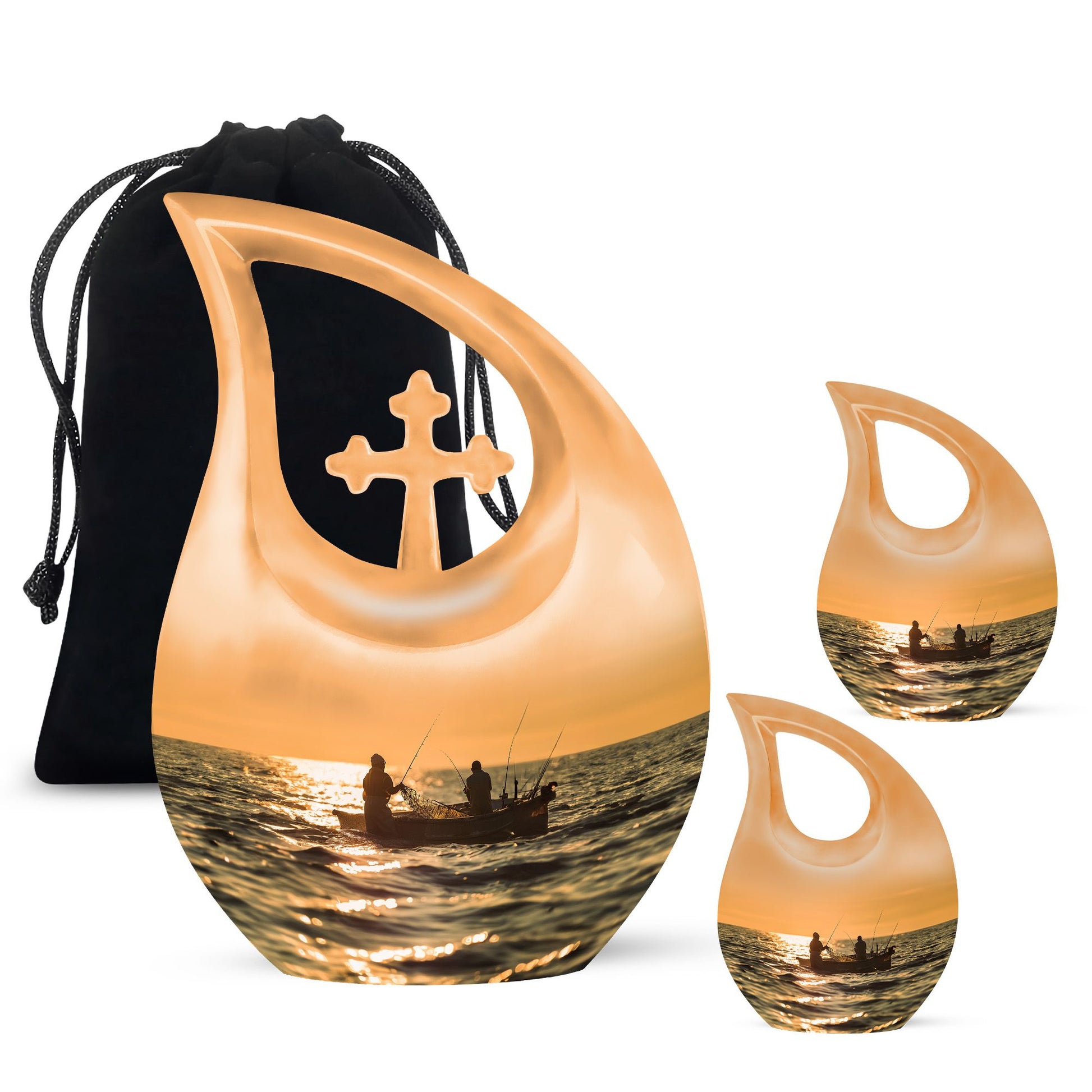 10 inch affordable fishing cremation urn