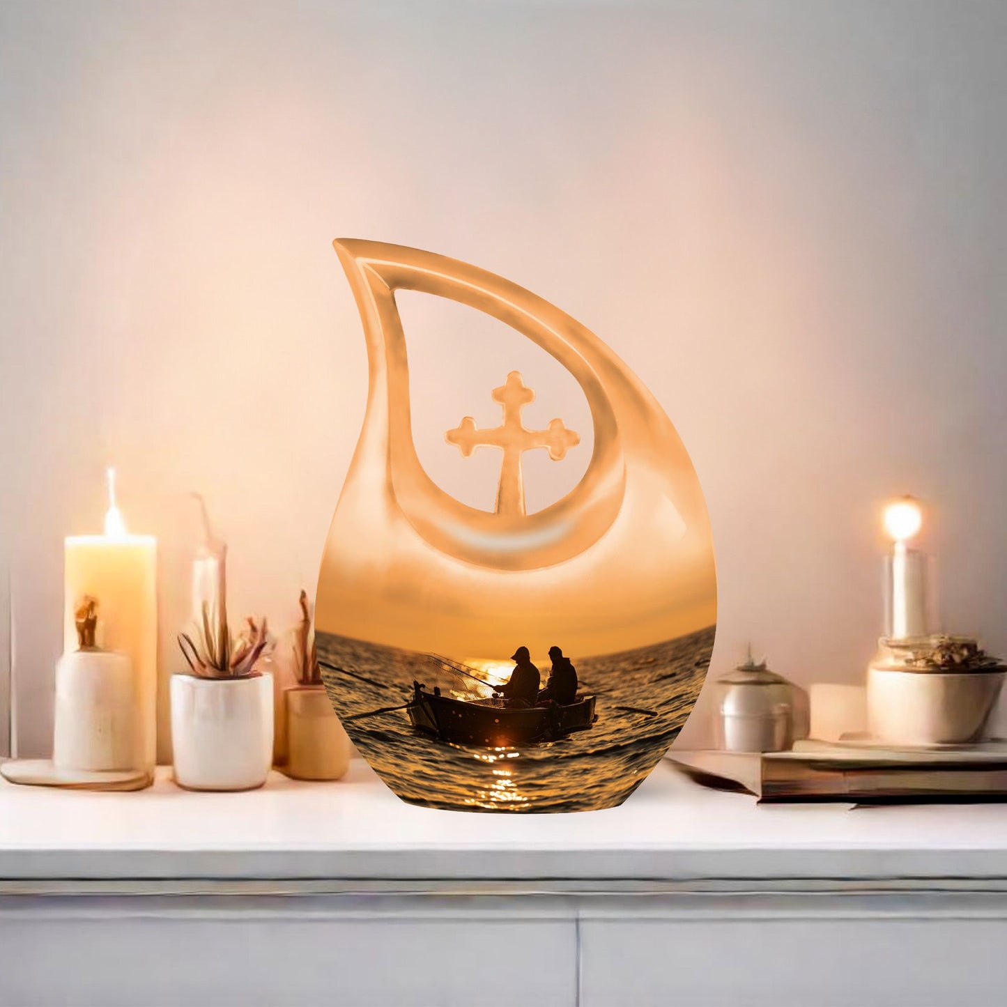 10 inch Cross Drop Fishing Urn