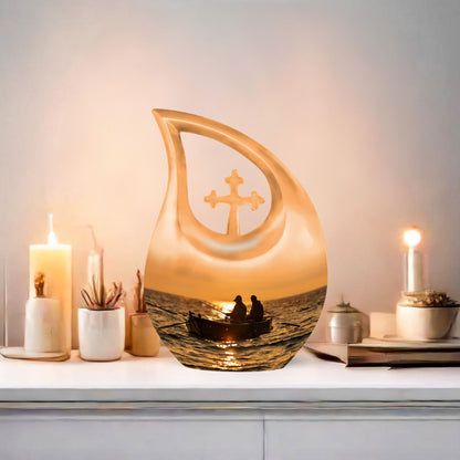 10 inch Cross Drop Fishing Urn