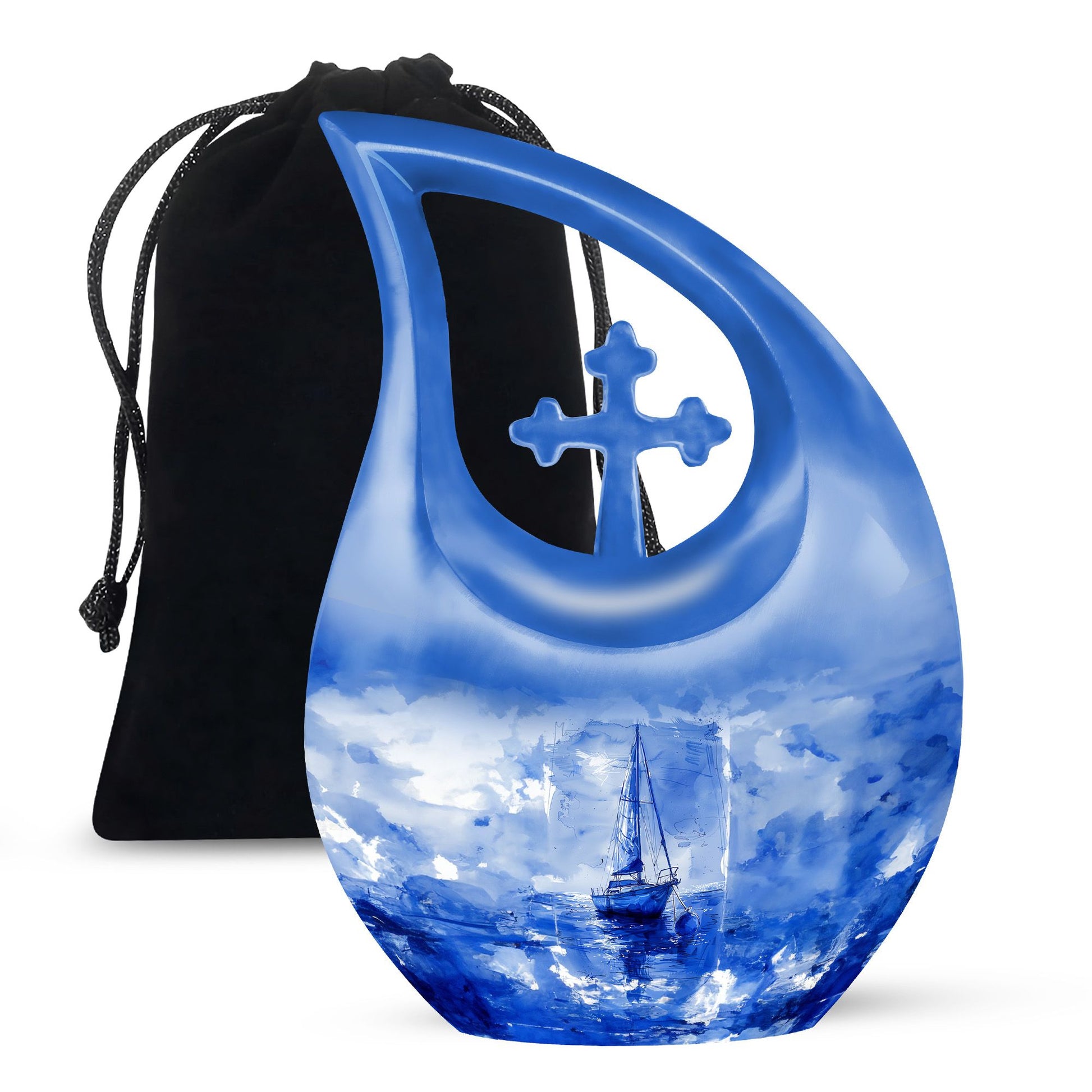 Fishing Theme Large Urn 10 Inch