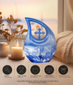 10-inch Fishing theme Cross Drop Funeral Urn.