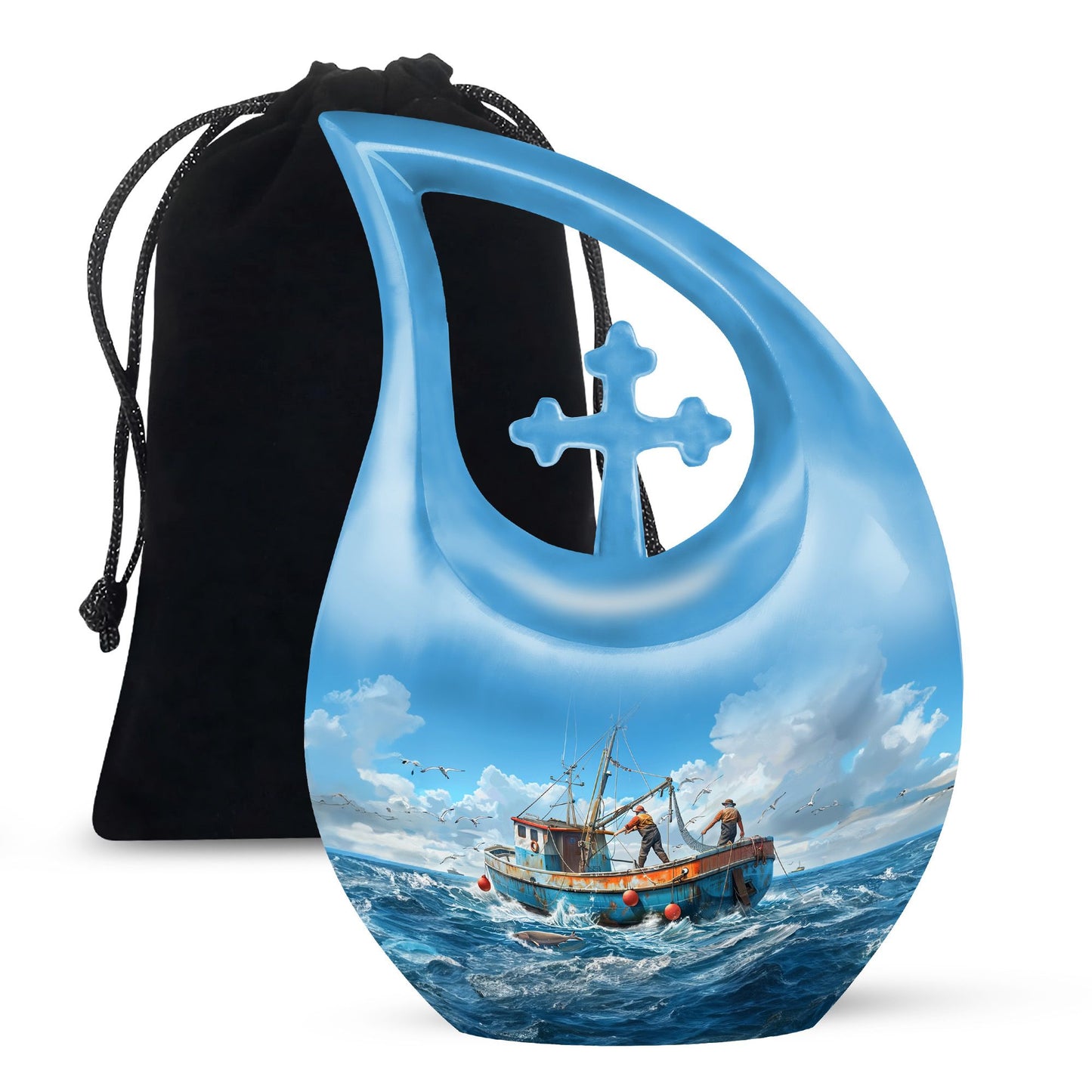 Personalized Fish Memorial Urn for Pet Ashes - 10-inch, 200 cu in - Yatskia