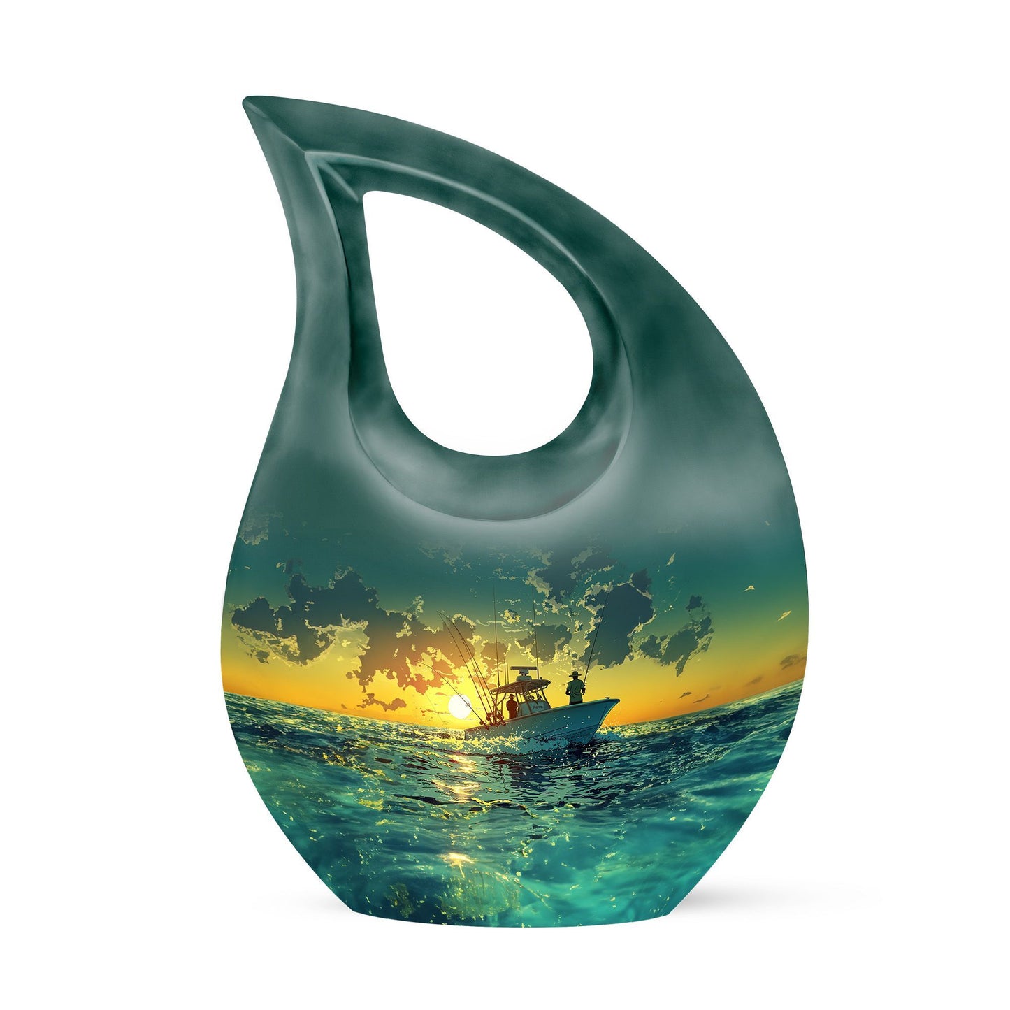 10-inch Cross Drop Fishing Memorial Urn For Ashes