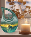 10-inch Cross Drop Fishing Memorial Urn For Ashes