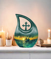 10-inch Cross Drop Fishing Memorial Urn For Ashes