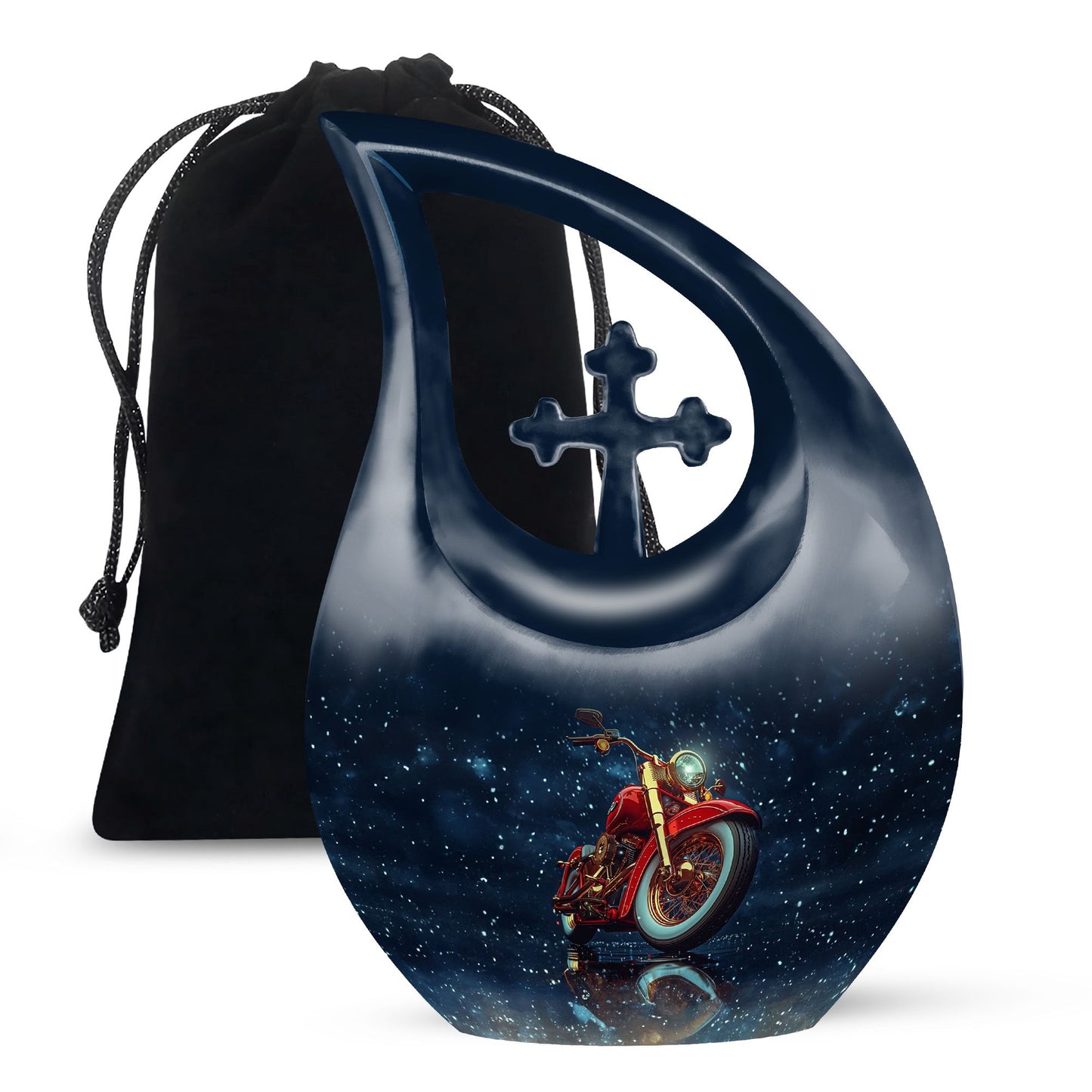 10-inch Cross Drop Fishing Funeral Urn