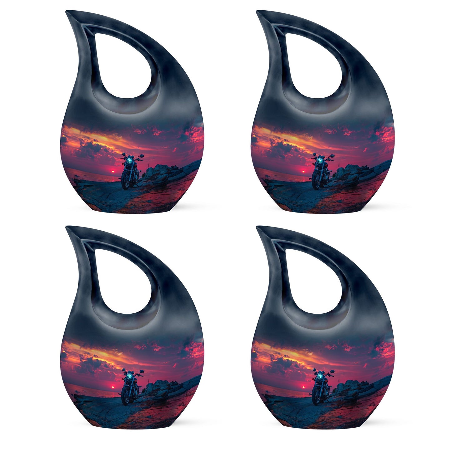 Motorcycle Theme 3 Inch Keepsake Pack of 4