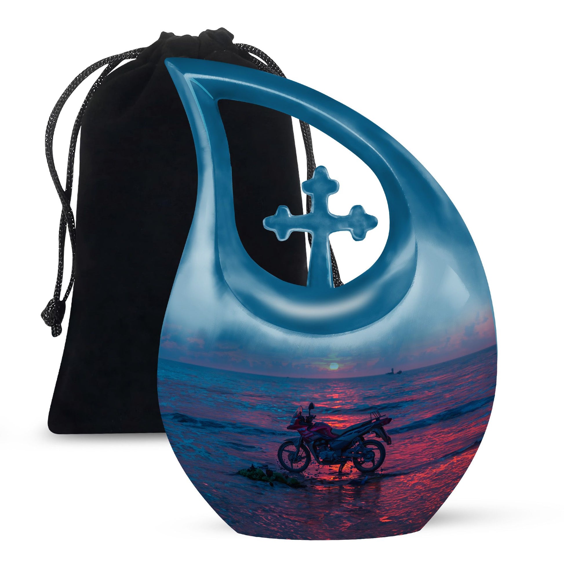 Motorcycle Theme Large Urn 10 Inch