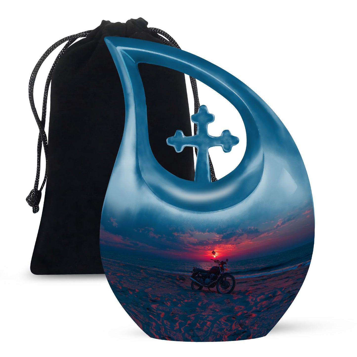Motorcycle Theme Large Urn 10 Inch
