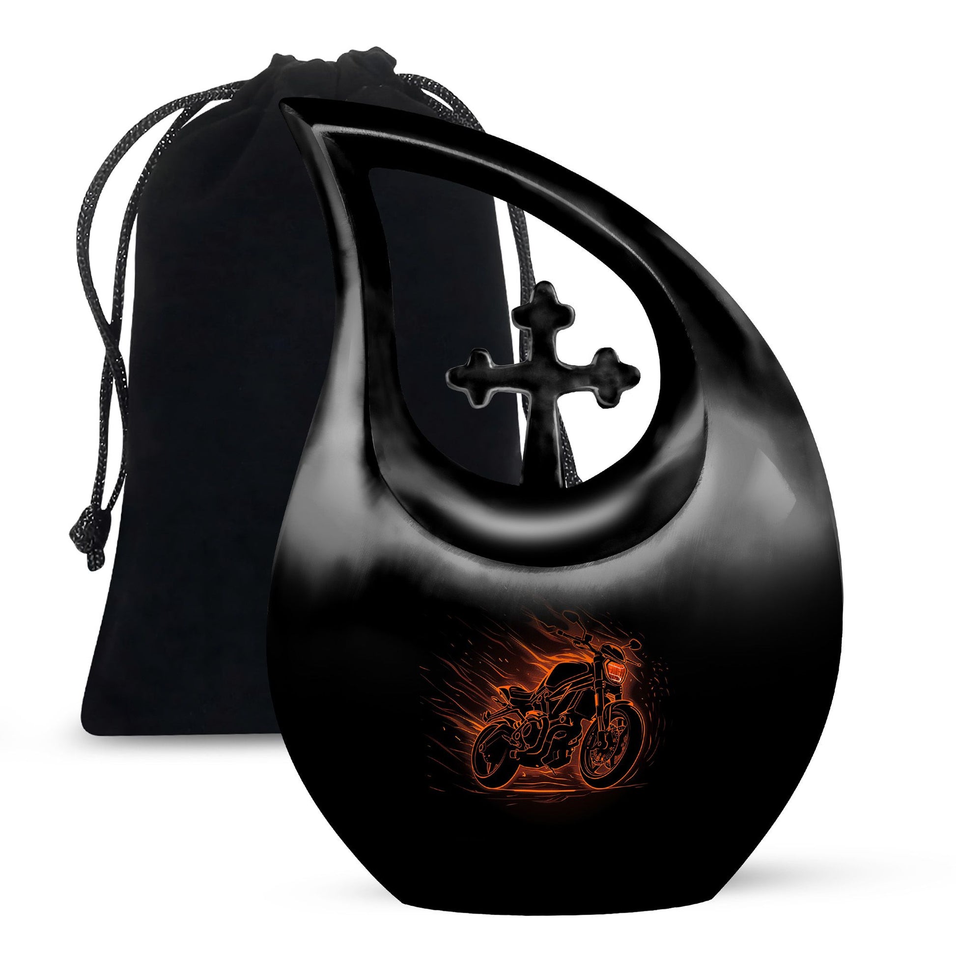 Motorcycle Theme Large Urn 10 Inch