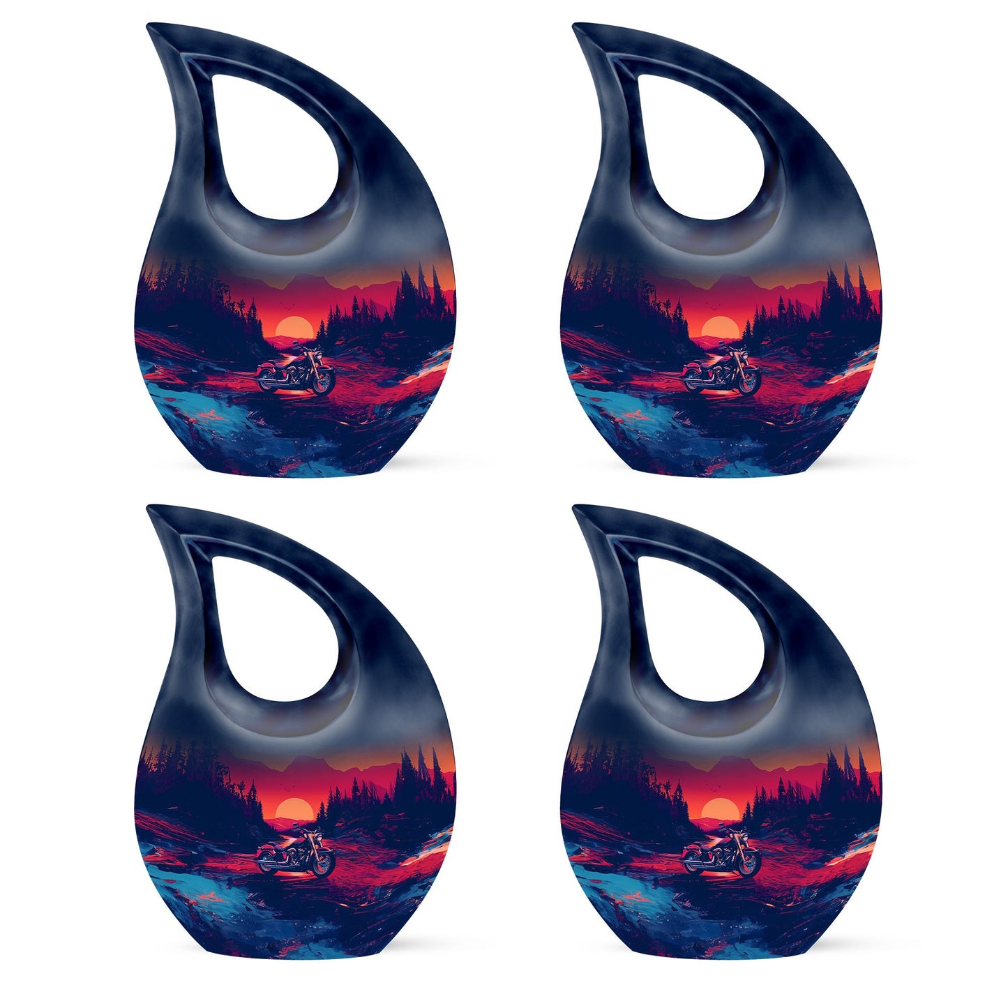 Motorcycle Theme 3 Inch Keepsake Pack of 4