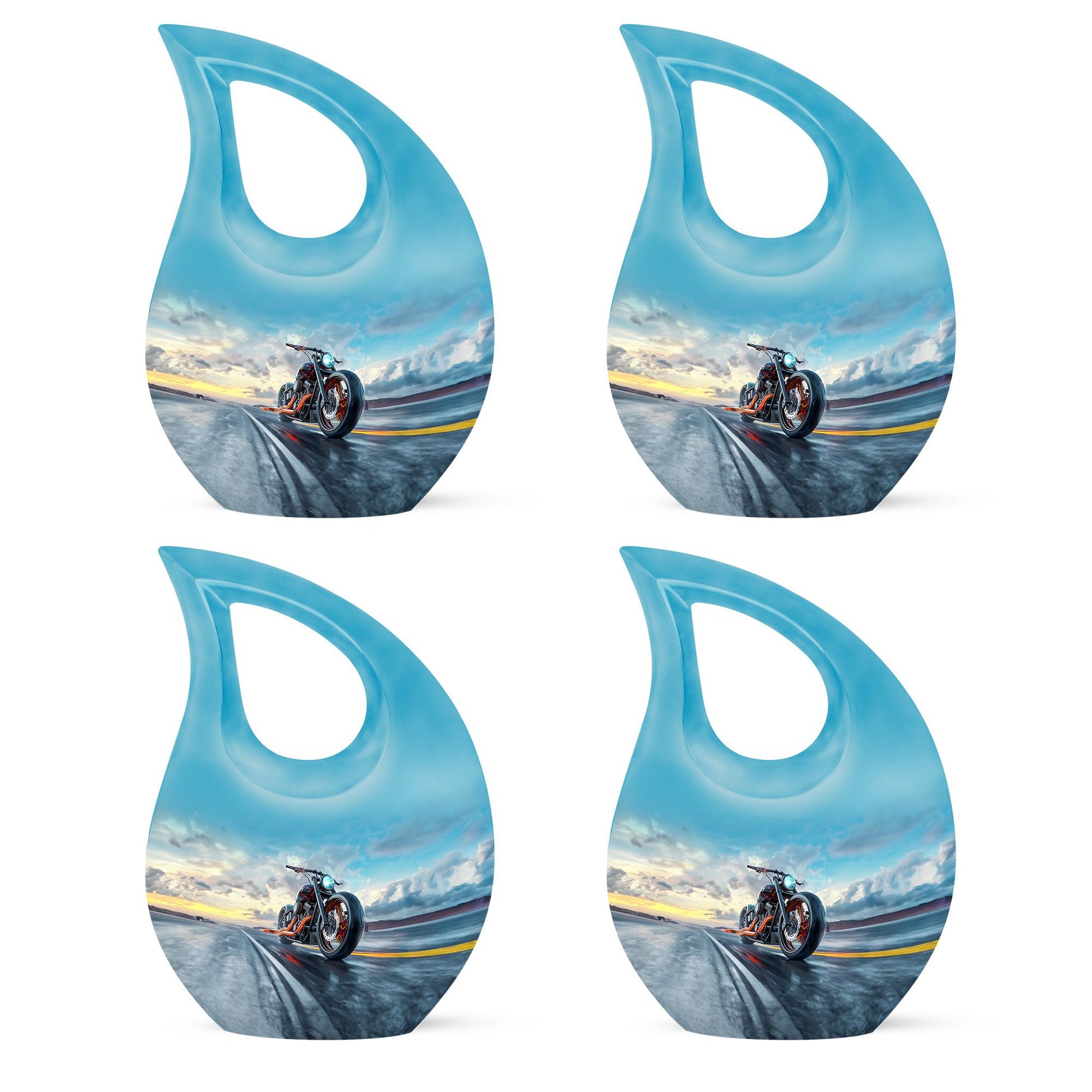 Motorcycle Theme 3 Inch Keepsake Pack of 4