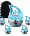 Motorcycle Theme Large Urn With 4 Keepsake Urn