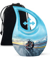 Motorcycle Theme Large Urn 10 Inch