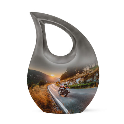 10-inch Motorcycle Theme Cross Drop Urn for human ashes