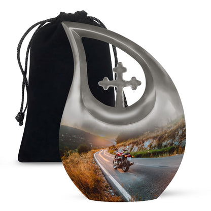 Motorcycle Theme Large Urn 10 Inch