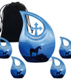 Horse Cremation Urn - Blue Small Keepsake Urns For Human Ashes