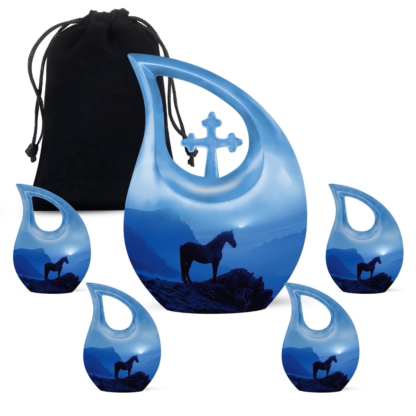 Personalized Horse Cremation Urn for Human Ashes - 10-inch, 200 cu in - Yatskia