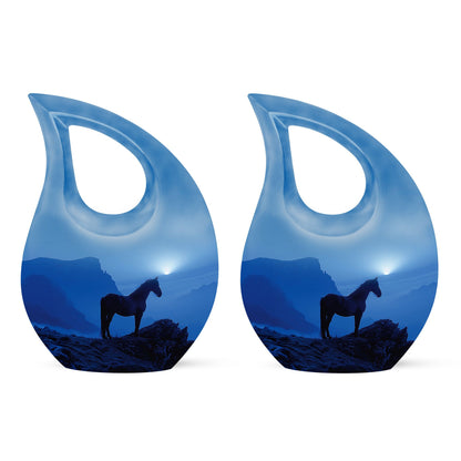 10 Inch Horse theme Cross Drop Cremation Box