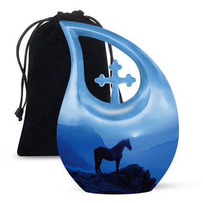 Personalized Horse Cremation Urn for Human Ashes - 10-inch, 200 cu in - Yatskia