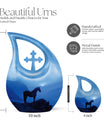 10 Inch Horse theme Cross Drop Cremation Box