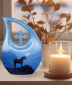 10 Inch Horse theme Cross Drop Cremation Box