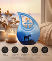10 Inch Horse theme Cross Drop Cremation Box