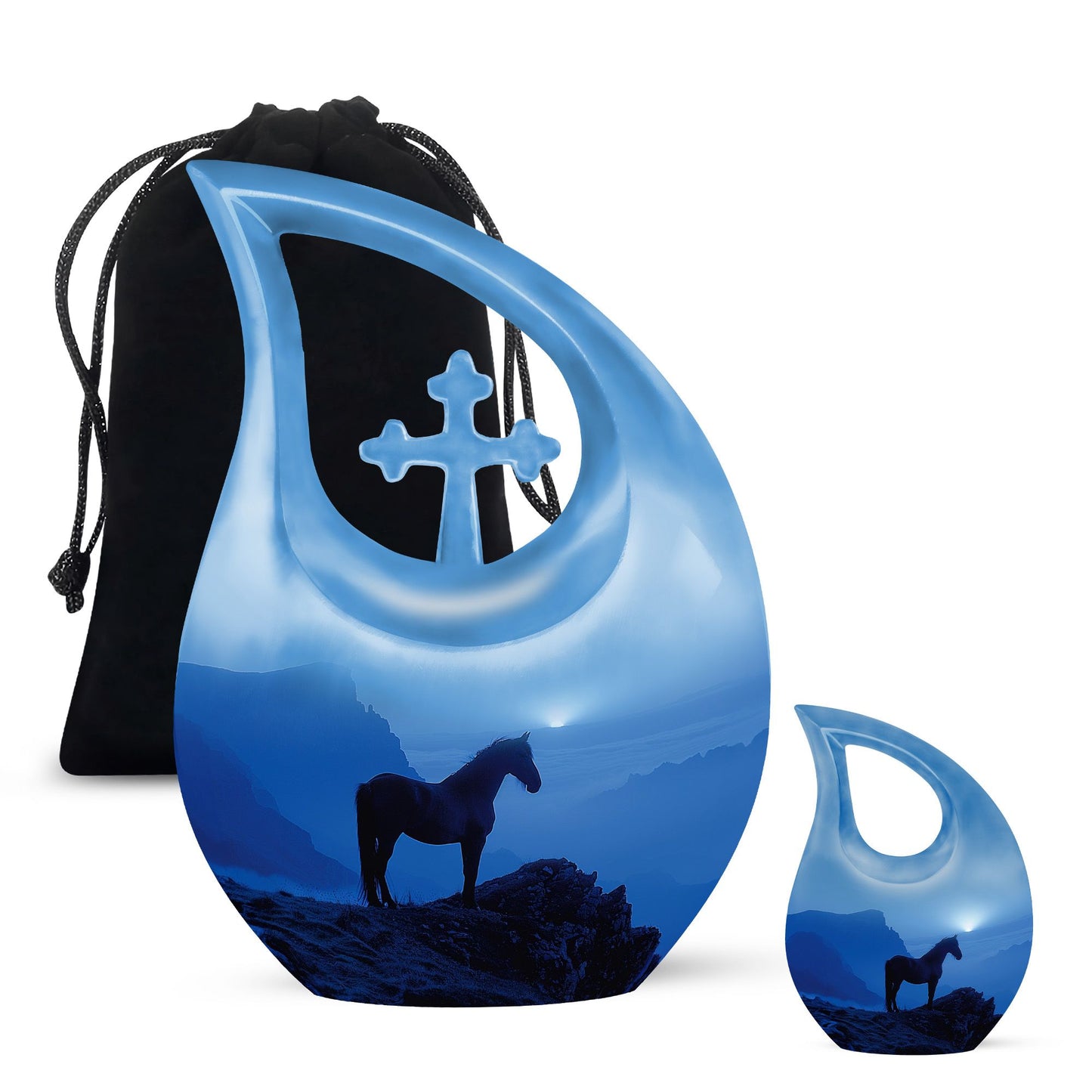 Personalized Horse Cremation Urn for Human Ashes - 10-inch, 200 cu in - Yatskia