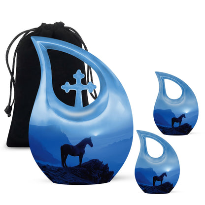 Personalized Horse Cremation Urn for Human Ashes - 10-inch, 200 cu in - Yatskia