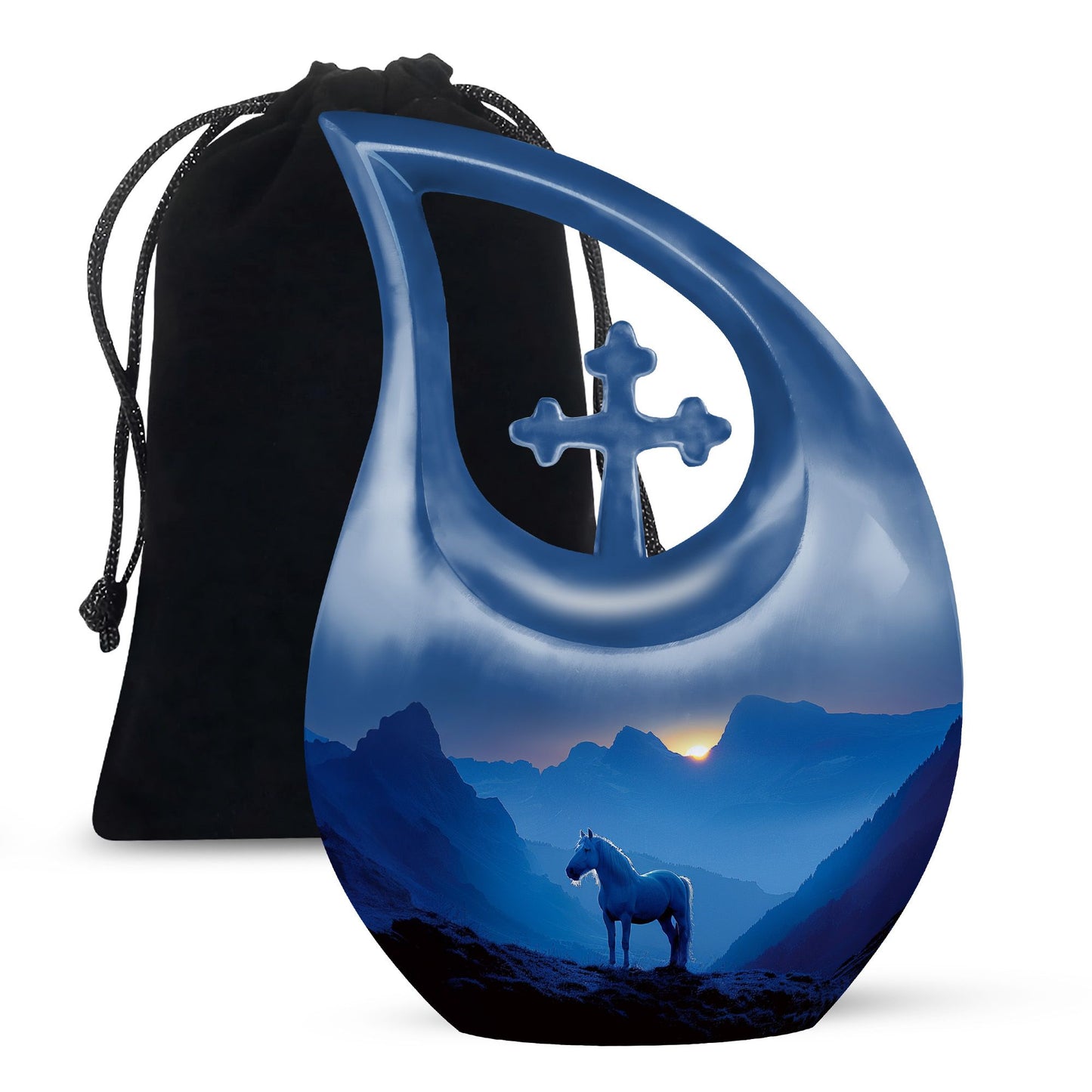 Personalized Horse Cremation Urn for Men and Women - 10-inch, 200 cu in - Yatskia