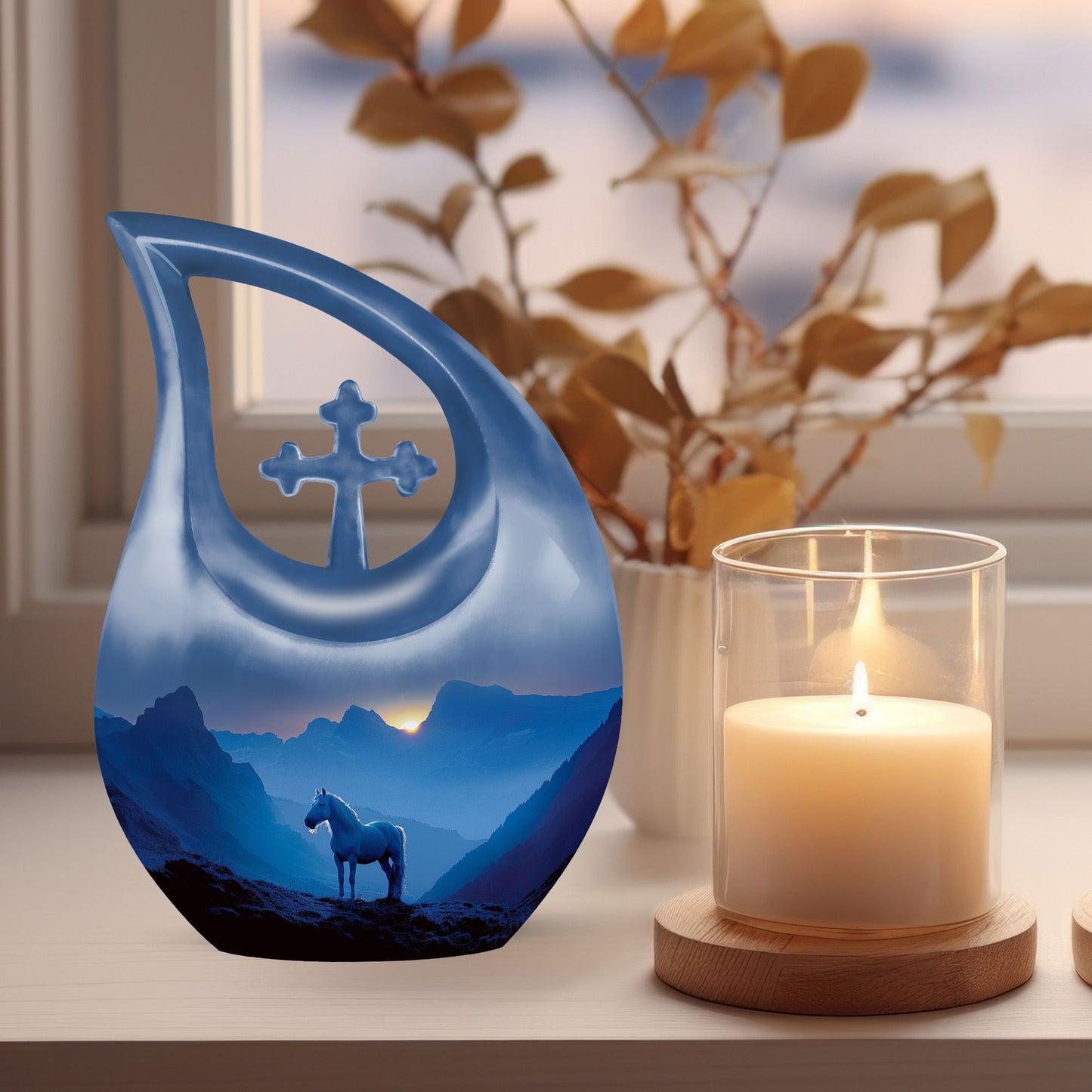 Affordable 10-inch Horse Urn