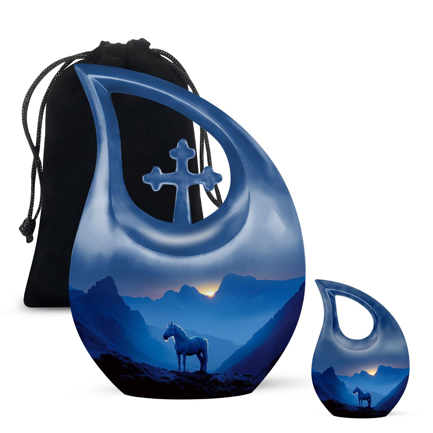 Personalized Horse Cremation Urn for Men and Women - 10-inch, 200 cu in - Yatskia