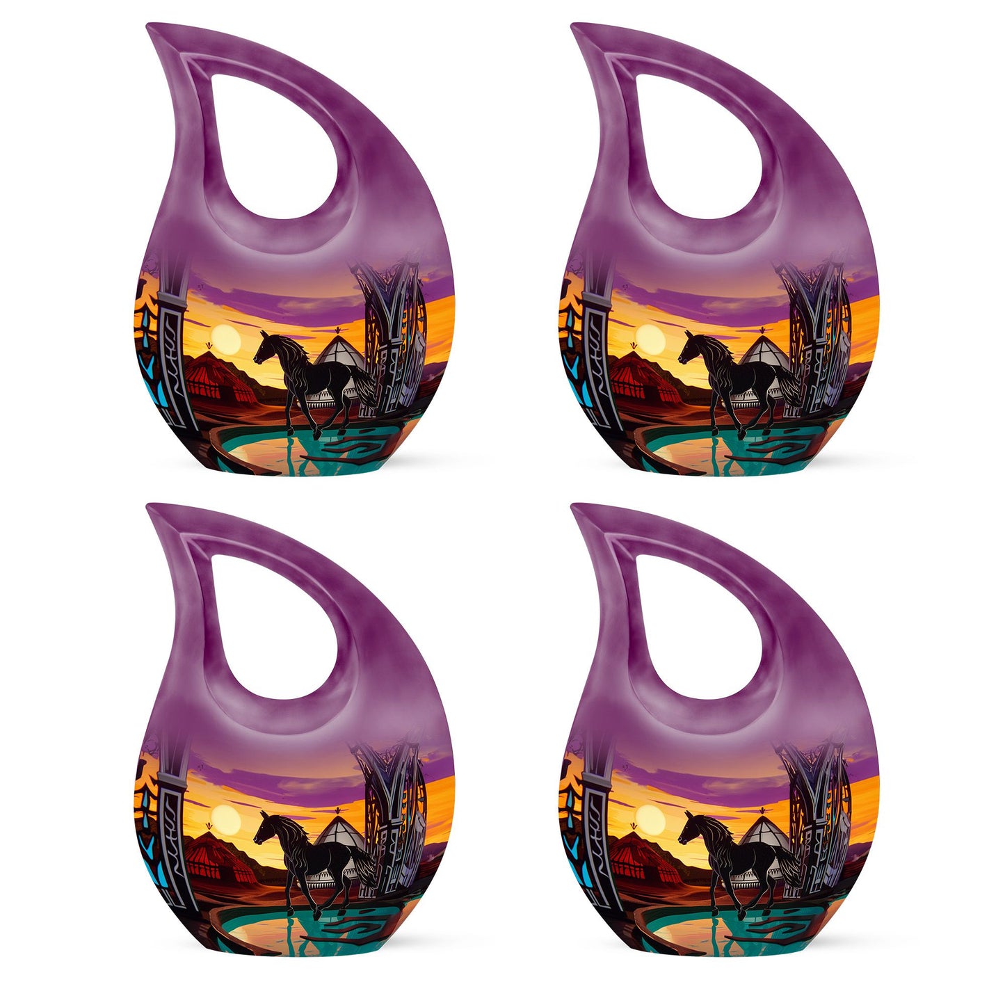Horse Theme 3 Inch Keepsake Pack of 4
