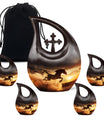 Cross Drop Designed 10-inch Horse Urn