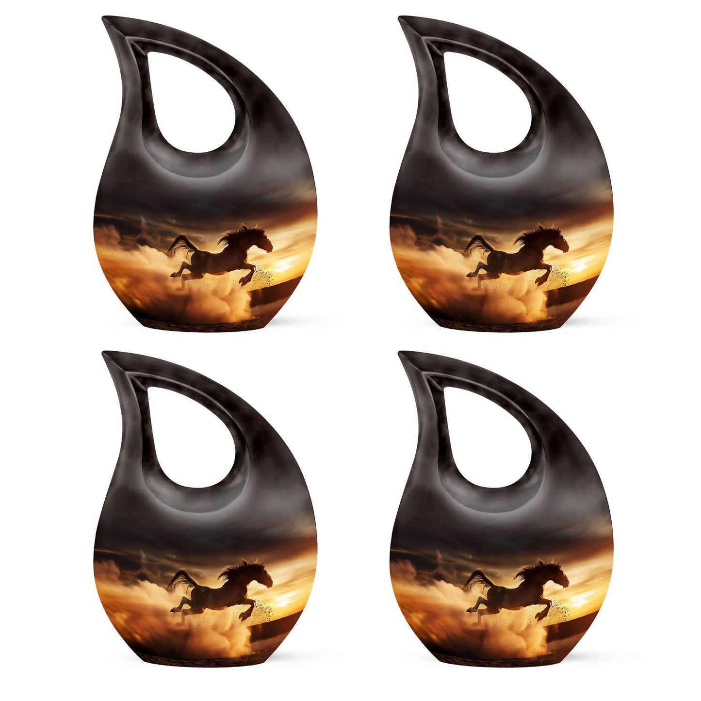 Cross Drop Designed 10-inch Horse Urn