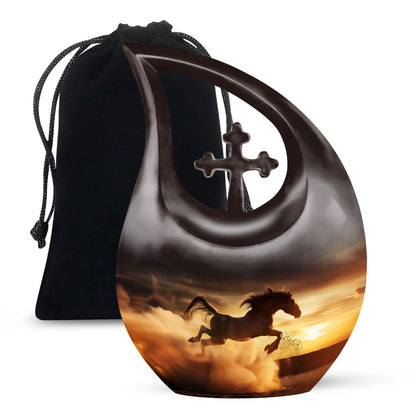 Personalized Horse Cremation Urn for Human Ashes - 10-inch, 200 cu in - Yatskia